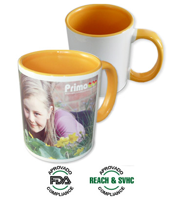 Caneca bicolor - Amarela - x3un