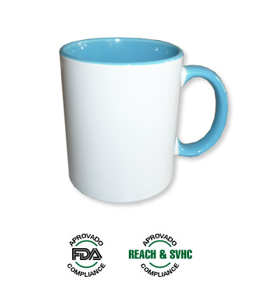 Caneca bicolor - Azul Claro - x3un.