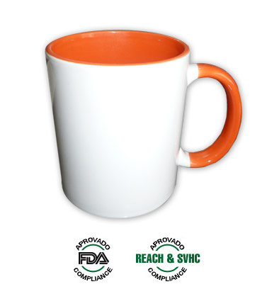 Caneca bicolor - Laranja - x3un.