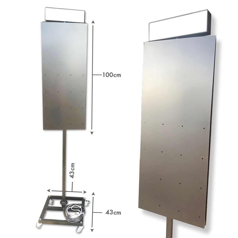 Expositor vertical em metal