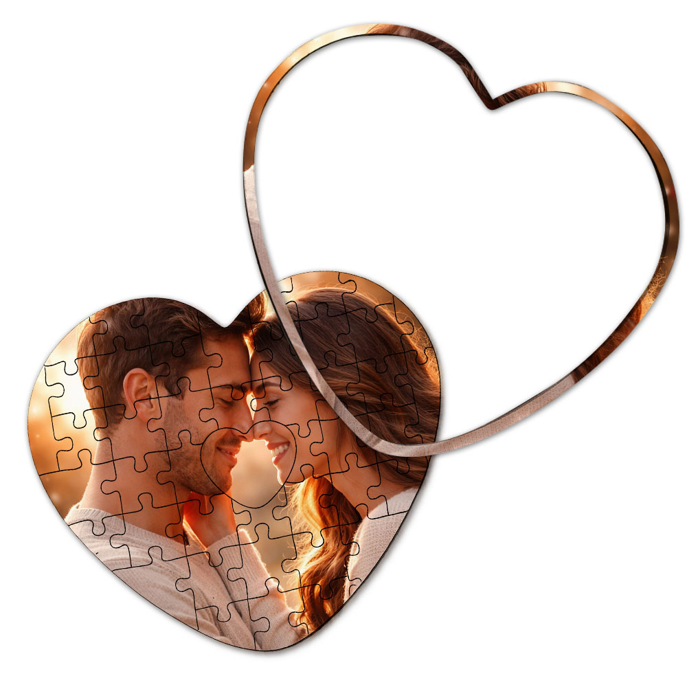 Puzzle Cora��o MDF com moldura - 45pe�as