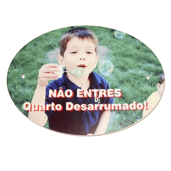 Placa oval para porta