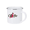 Caneca esmalte com rebordo cromo �7,8cm