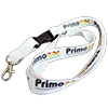 Fita Lanyard porta-chaves em cetim branco c/ clip