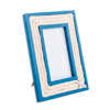 Moldura de madeira com corda 10x15cm - azul