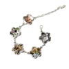 Pulseira metal - 5 flores